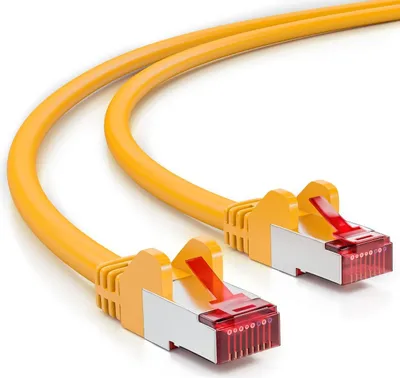 Produktbild von deleyCON 7,5m CAT6 Patchkabel S-FTP PIMF Netzwerkkabel / Ethernetkabel - Gelb