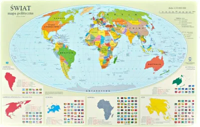 Immagine prodotto di Mappa del mondo. Mappa politica. Sottomano. Zachem