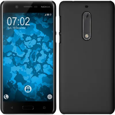 Produktbild von PhoneNatic Case kompatibel mit Nokia 5 - Hülle schwarz gummiert Hard-case + 2 Schutzfolien