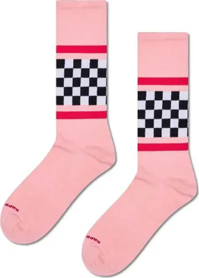 Image de Happy Socks Checked Stripe Sneaker Chaussettes courtes Rose EU 36-40 Homme, Femme Rose EU 36-40