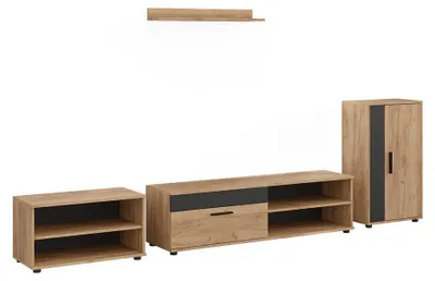 Productafbeelding van Woonwand Vicco Berno Goudkleurig Eiken/Antraciet Set van 4 stuks, Model 59206