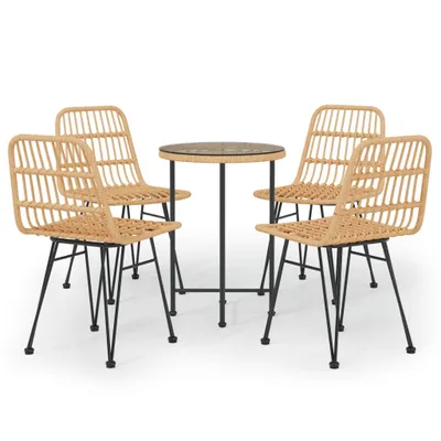 Immagine prodotto di vidaXL Set da pranzo da giardino in polirattan da 5 pezzi