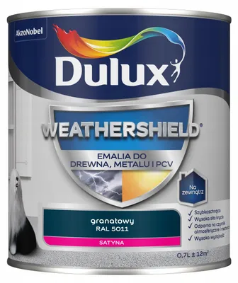 Productafbeelding van Acrylaat-emaillelack voor buiten gebruik, geschikt voor hout, metaal en PVC, weersbestendig, RAL 5011 donkerblauw, 0,7 liter