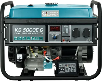 Produktbild von 4500 W Gas- u. Benzin-Generator Stromaggregat Stromerzeuger KS 5000E G 2x16A