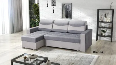 Produktbild von Ecksofa ARTUR mit Schlaffunktion und Bettkasten, L-Form - links - L-Couch, Farben: Hellgrau/Dunkelgrau