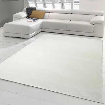 Produktbild von Moderner Designer Wohnzimmer-Teppich im Uni Design in creme Größe - 160 x 230 cm