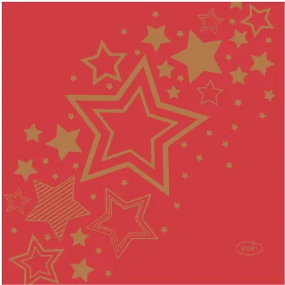 Produktbild von Duni Servietten Weihnachtsstern rot 24x24cm