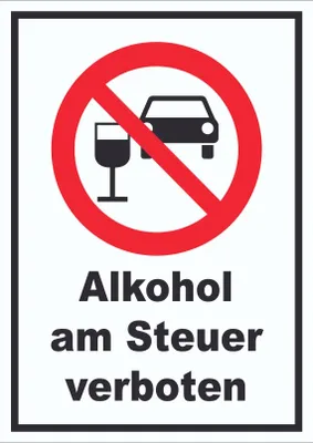 Produktbild von Schild Alkohol am Steuer verboten A0 (841x1189mm)