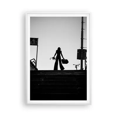 Produktbild von Gerahmtes Poster - Weißer Rahmen - Schatten Fotografie Treppen - 70x100 cm - Wand Bild - Wanddeko - Wandbilder - Kunstposter - Wandposter - Bilderrahmen - Bilder - Kunstdruck - P2WPA70x100-4365