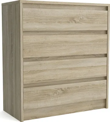 Produktbild von Masseno Kommode ASTORRE 75 cm Sideboard mit 4 Schubladen für Wohnzimmer Schlafzimmer Modern 75x35x82 cm Sonoma Eiche / Sonoma Eiche
