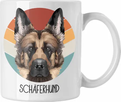 Produktbild von Trendation - Schäferhund Besitzer Tasse Geschenk Lustiger Spruch Geschenkidee Schäferhund Mama Papa (Weiß)