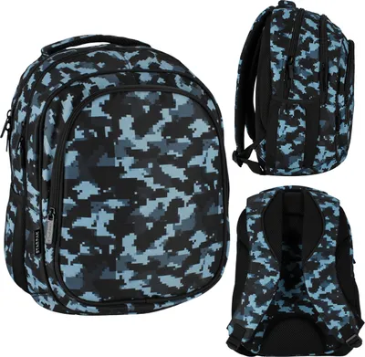 Produktbild von Blauer Tarnmuster-Jugendrucksack, Schulrucksack für Jungen 43x35x21 cm STARPAK, gepolstert
