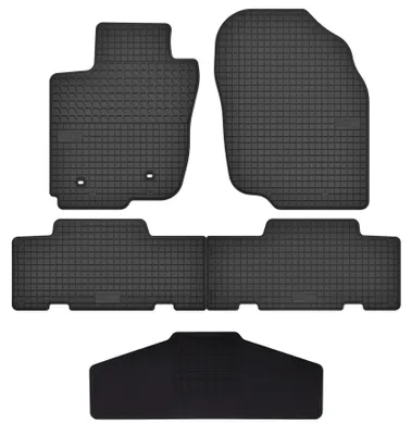 Productafbeelding van Rubberen automatten + tunnelmat voor Toyota RAV4 III 2006-2013 (SUV) – 5-delig, zwart, op maat – Wielganizator SolidTread