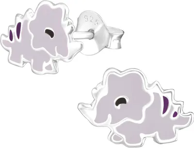 Produktbild von Kinder Dinosaurier Ohrringe 925er Sterling Silber Ohrstecker Triceratops