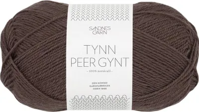 Produktbild von Sandnes Tynn Peer Gynt 50g - Norwegische Wolle 3880 mork sjokolade
