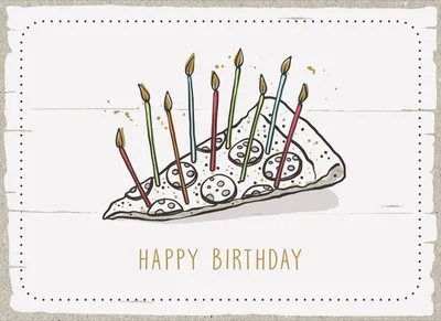 Produktbild von Geburtstagskarte Happy Birthday Pizza mit Geburtstagskerzen mit Umschlag 11.5 x 16.6 cm