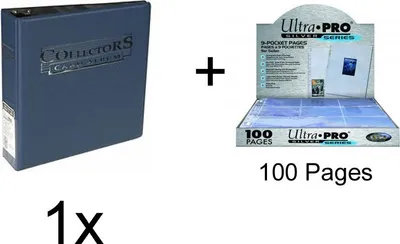 Produktbild von BUNDLE 1x Ultra Pro Collector's Card Album blau + 1x Ultra Pro 9-Pocket Pages Silver Series (100 Pages)