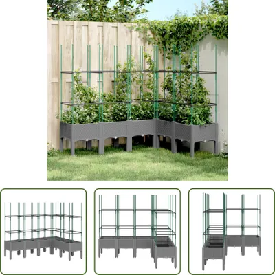 Produktbild von The Living Store Pflanzkübel mit Rankgitter Hellgrau 160x120x142,5 cm PP