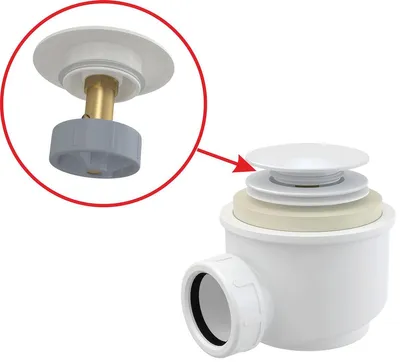 Obrázek produktu pro Odtoková souprava Alcadrain CLICK/CLACK pro sprchové vaničky, odtok 50 mm, DN 40, kov, lesklá bílá
