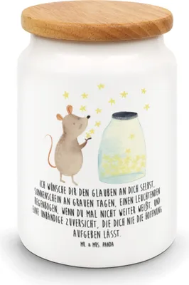 Produktbild von Mr. & Mrs. Panda bonbondose Maus Sterne - Weiß - Geschenk, Geburtstag, Taufe, Lebensmittelbehälter, Träume, Kaffeedose, Keksdose, behälter, Geburt, Dose, Lustige Sprüche