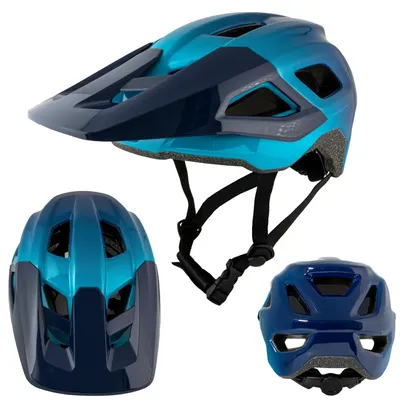Produktbild von Fahrradhelm Marine/Blau mit Visier 56-61cm Damen Herren Unisex MTB Helm Leicht | Belüftet | YB07