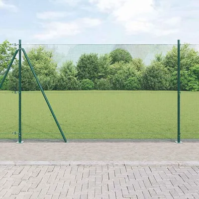 Produktbild von Set aus wetterfesten Stahlpfosten für Zäune, geeignet für verschiedene Zaunarten, ideal für Garten und Terrasse