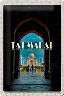 Produktbild von Blechschild Reise 20x30cm Indien Taj Mahal Menschen Muslime