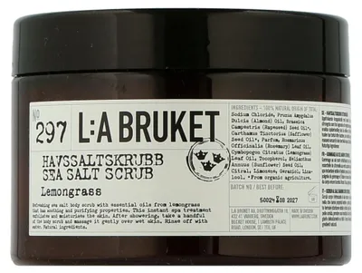 Imagen del producto de L:A BRUKET Exfoliante corporal con sal marina y hierba de limón (420 g)