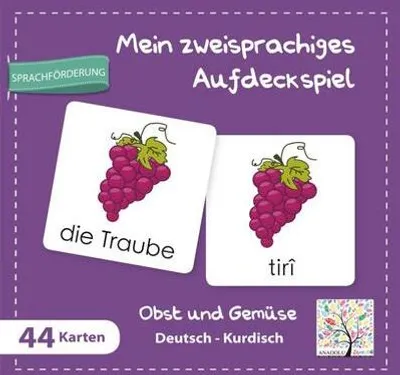 Produktbild von Mein zweisprachiges Aufdeckspiel, Obst und Gemüse, Deutsch-Kurdisch (Kinderspiel)
