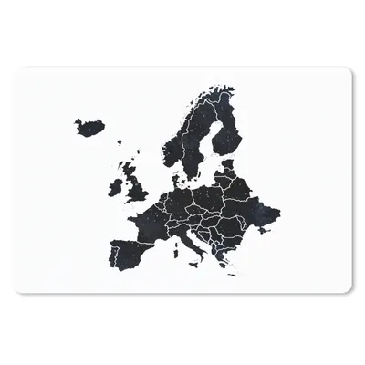 Produktbild von MuchoWow® Schreibtischunterlage Karte von Europa - Aquarellfarbe - Schwarz 60x40 cm - XXL Mauspad - Großes Mauspad