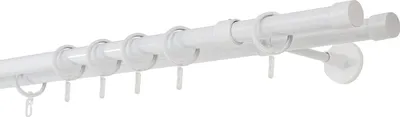Produktbild von Gardinenstange auf Maß 20mm Cap 2-lauf Wandträger 20cm Farbe: Weiß, Größe: 250cm
