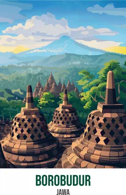 Produktbild von Plakat 70x100cm Borobudur