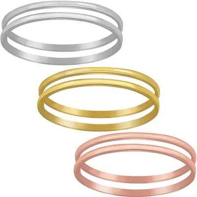 Produktbild von Doppelring: 925 Silber Ring zweireihig 52 (16.5 mm Ø) Gold