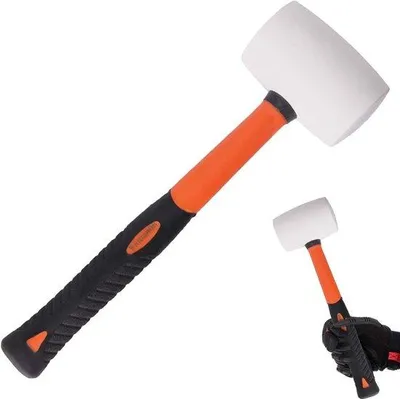 Image de Marteau en caoutchouc blanc, 600 g, 55 mm, antidérapant