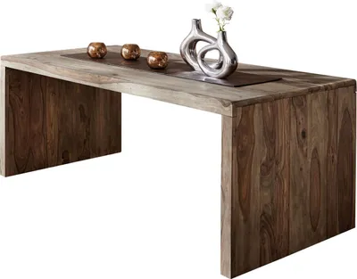 Produktbild von MASSIVMOEBEL24.DE Schreibtisch Sheesham 200x90x77 grau geölt NATURE GREY #712