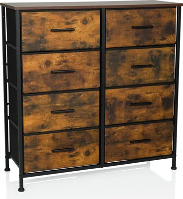 Produktbild von hjh LIVING Kommode mit 8 Schubladen RAGALA LIGHT Sideboard Schrank 82.0 x 80.0 x 30.0 cm