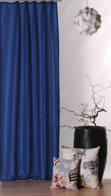 Produktbild von Vorhang blau 140x245 cm Kräuselband blickdicht / lichtdurchlässig Gardine Dekoschal