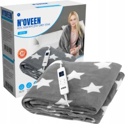 Produktbild von N'oveen EB750 Elektrische Heizdecke, Grau, 180x130 cm, 3 Heizstufen, 120 Watt Leistung
