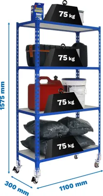 Immagine prodotto di MADERCLICK MOBILE SUPERPLUS 4/300 1500 BLAU/MA scaffale metallico