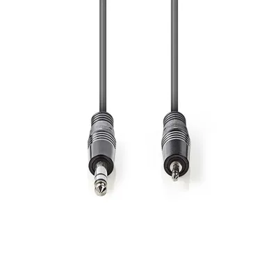 Produktbild von Nedis Stereo-Audiokabel - 6.35 mm Stecker - 3.5 mm Stecker - Vernickelt - 1.50 m - Rund - Dunkelgrau - Kartonhülle