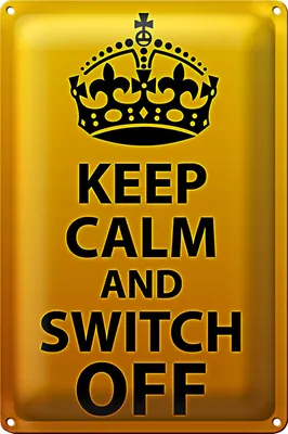 Produktbild von Blechschild Spruch 20x30cm Keep Calm and switch off