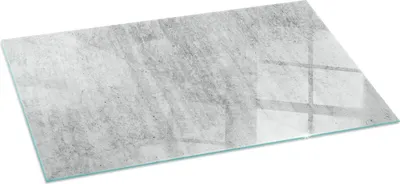 Produktbild von Glasbodenplatte für 100x50 cm – Kaminofen – Kaminplatte Glas – Schutzglas – Funkenschutzplatte –Glasbodenplatte Feuerfeste – Hitzeschutzplatte – Bodenschutz aus Glas – Rohbetonstruktur