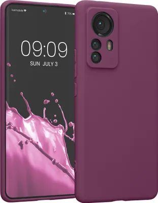 Produktbild von kwmobile Handyhülle kompatibel mit Xiaomi 12 Pro Hülle - Handy Case aus weichem Silikon in Bordeaux Violett