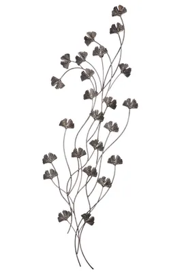 Produktbild von Gilde Wandrelief, "Ginkgo-Ranke", Ginkgomotiv, Metall, goldfarben, grau, , L. 1 cm, B. 31 cm, H. 93 cm  69369