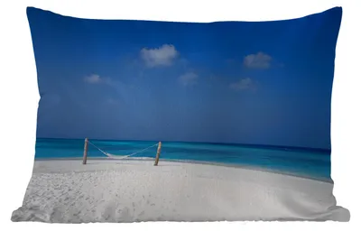 Produktbild von MuchoWow® Outdoor Kissen - Strand - Hängematte - Himmel - 60x40 cm - Wetterfest - Lounge Kissen - Zierkissen - Kissen für Innenräume