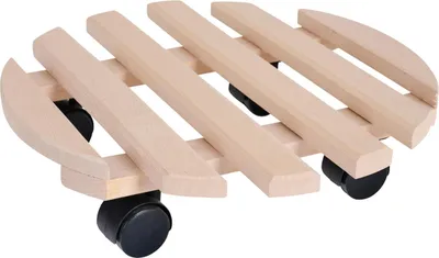 Produktbild von Holz-Rolluntersetzer Ø 35 cm, natur Tragkraft: 25 kg, Buchenholz