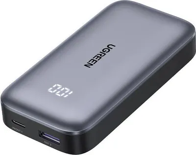 Produktbild von Powerbank, UGREEN, 10000 mAh, Slim, Schnellladung, USB-C, USB-A, Grau