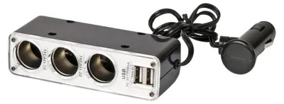 Produktbild von All Ride Kfz-Ladegerät USB 2 USB-Anschlüsse Zigarettenanzünder Splitter 12/24V Schwarz/Weiß