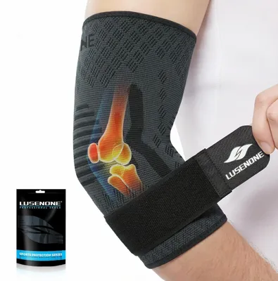 Productafbeelding van Elleboogbandage met bandjes, compressie, maat XL, voor tenniselleboog en gewrichtspijn