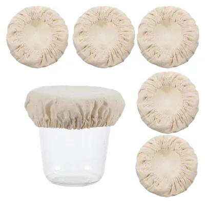 Produktbild von 5 Stück Gärfolie Abdeckhaube für Sauerteiggläser